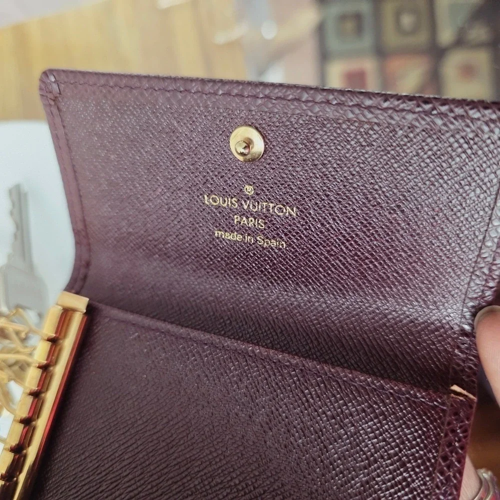 Louis Vuitton Taiga 6 Key Holder Burgundy Wallet